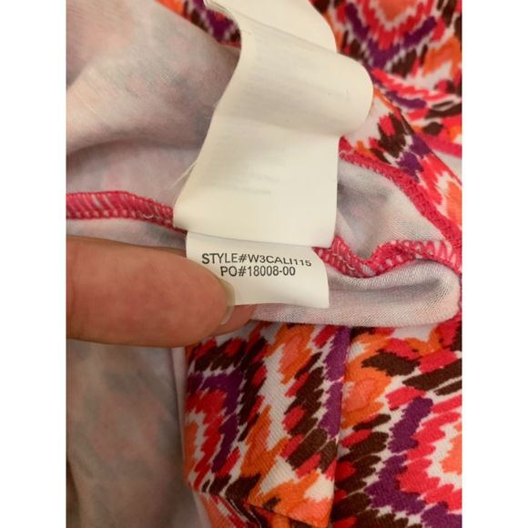 PrAna, Pink/Orange/Purple/White Stretchy Fit-Flare Dress w/ Built-in Bra, Used - Picture 9 of 9